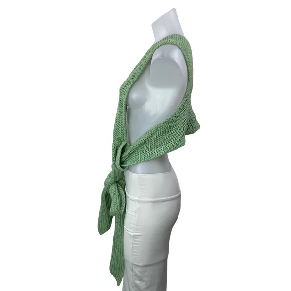 Simonett Nanu Women's Green Multiway Sleeveless Knit Wool Tank Crop Top Size M/L - Image 2