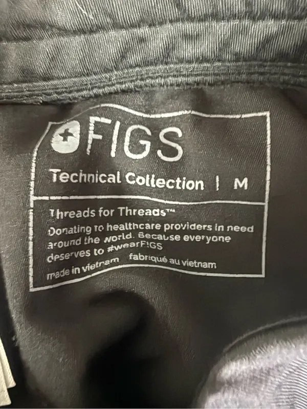 FIGS Zamora Jogger Scrub Pants Size M Black Technical Collection W1ASW2005 - Image 3