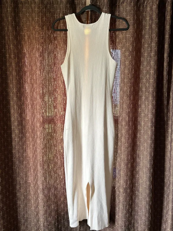 White knit fitted dress Size XL - Image 2