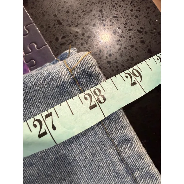 Womens Light Wash‎ Denim Cargo Pants Wide Leg Relaxed Fit - Image 5