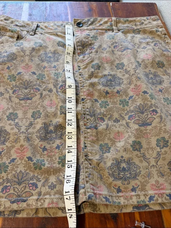 Floral Denim Jean Skirt cottagecore mini skirt 90s style - Image 6