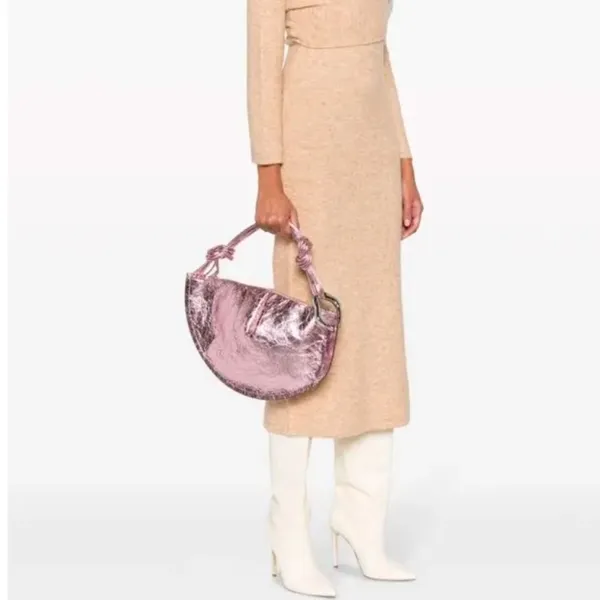 NWOT Cult Gaia Estrella metallic tote bag Cameo Pink - Image 6