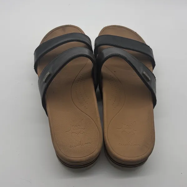 Reef Cushion Vista Hi Black Tan Platform Double Strap Slide Sandals Womens 8 - Image 4