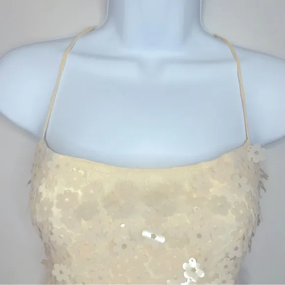 Zara‎ Cream Floral Sequined Bodysuit Size M NWT - Image 8
