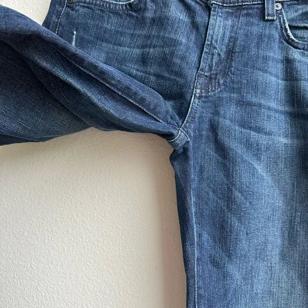 7 For All Mankind Dark Wash Flare Boot Cut Distressed Jeans Size 30 - Image 3