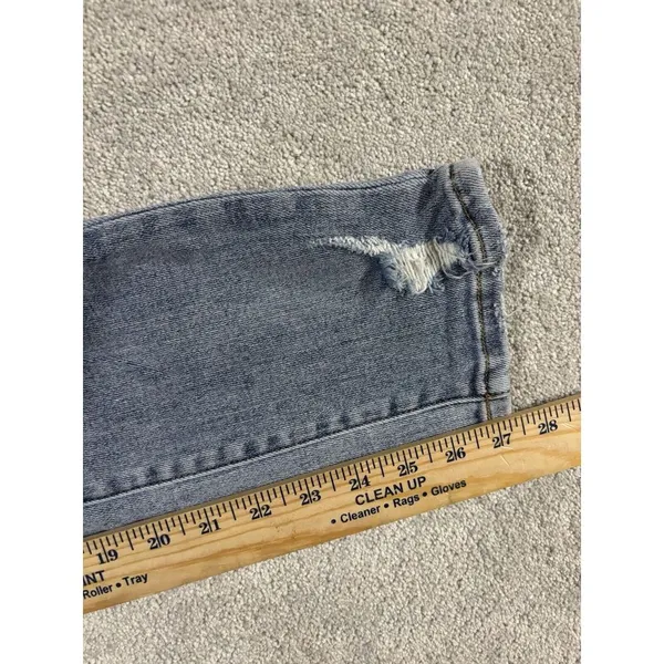 Risen Jeans Straight Leg Distressed‎ High Rise Light Wash - Image 9