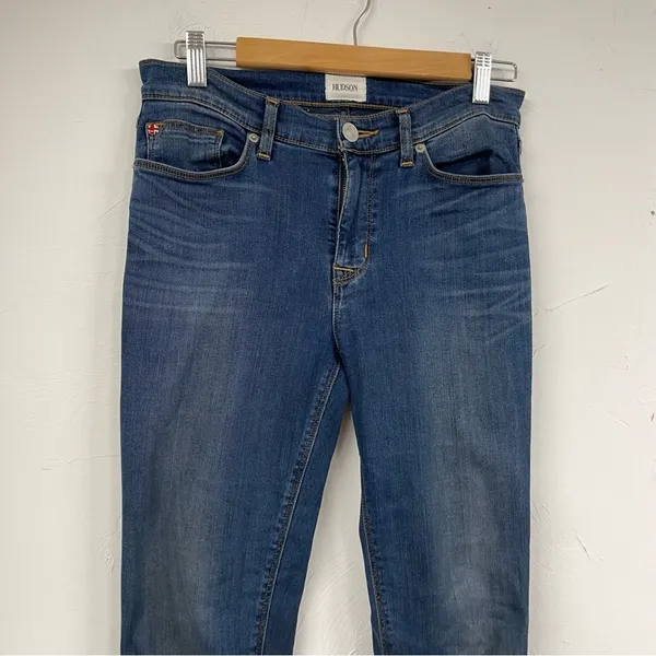 Hudson Womens Blue Mid Rise Skinny Jeans Womens 27 Denim Medium Wash Blue Ankle - Image 2