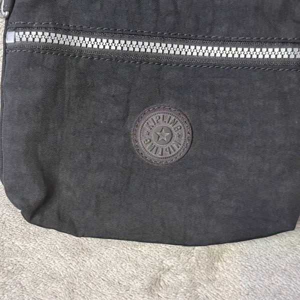 Kipling‎ Crossbody Bag Small Black Nylon Multi Zip Adjustable Strap Crinkled - Image 3