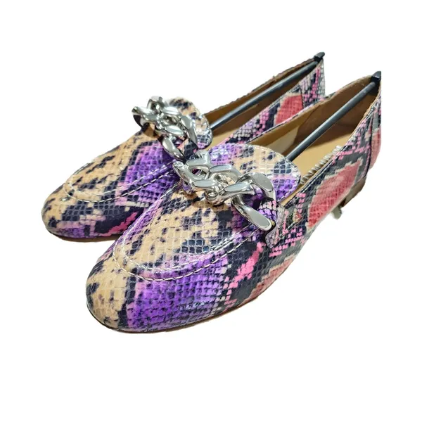 Donald J Pliner Nolin Womens Snake Mini Viper Leather Loafers Size 6 - Image 2