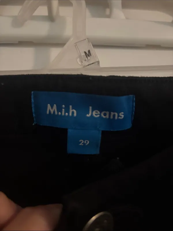 Black Women's Jeans - Classic High-Rise Cropped Frayed Hem Bell - Image 2