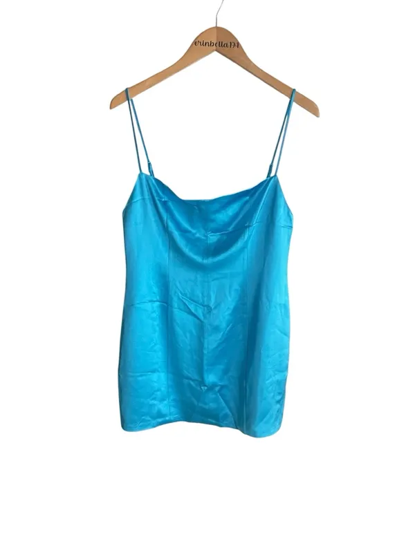 Retrofete Janessa Mini Dress Aqua Blue - Image 4
