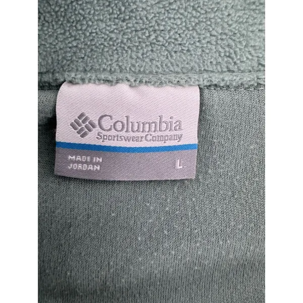 Columbia Fleece Sweater Women’s Sz L 3/4 Zip Pullover Sweatshirt Outdoor Green - Image 12