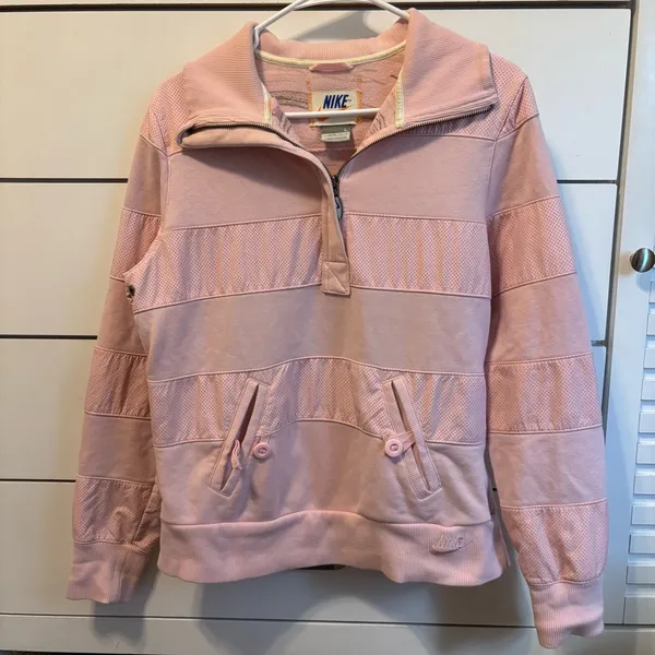 Y2K Vintage Nike Light Pink Quarterzip Pullover - Image 2