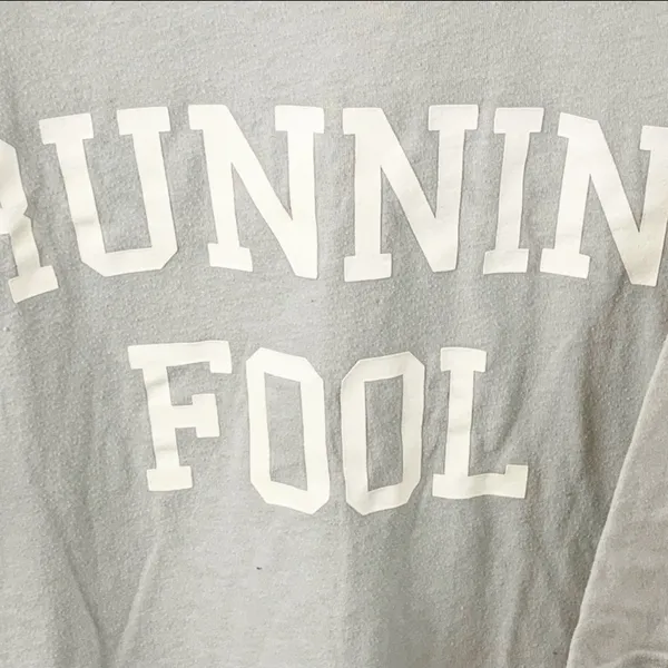 Wildfox Size Small Grey‎ Running Fool Baseball Ringer Crewneck T-shirt - Image 3