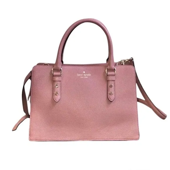 Kate Spade Mulberry Street Lise Satchel Rose Leather Convertible Crossbody Bag - Image 3