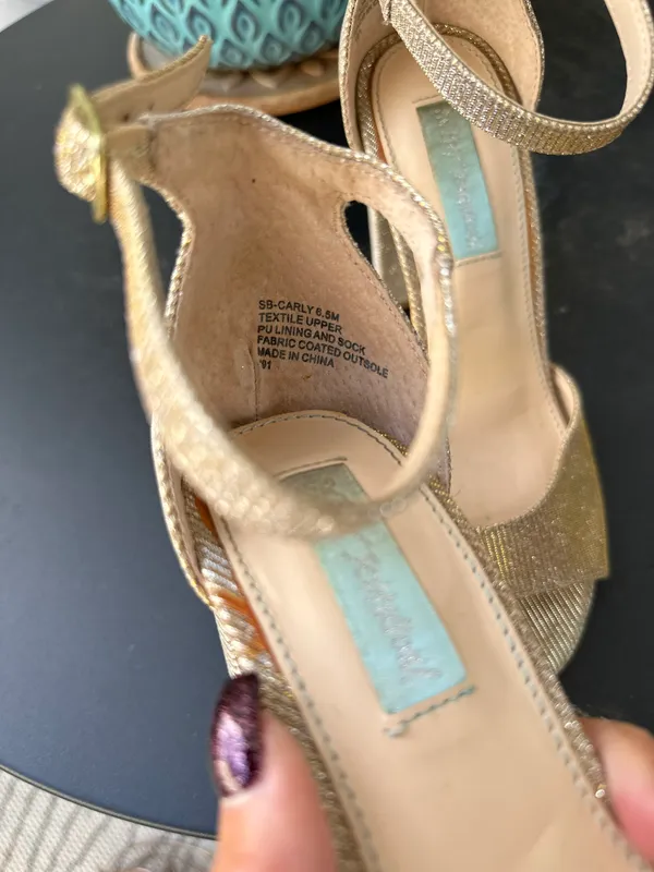 Betsey Johnson Gold Sparkly Heels - Image 2