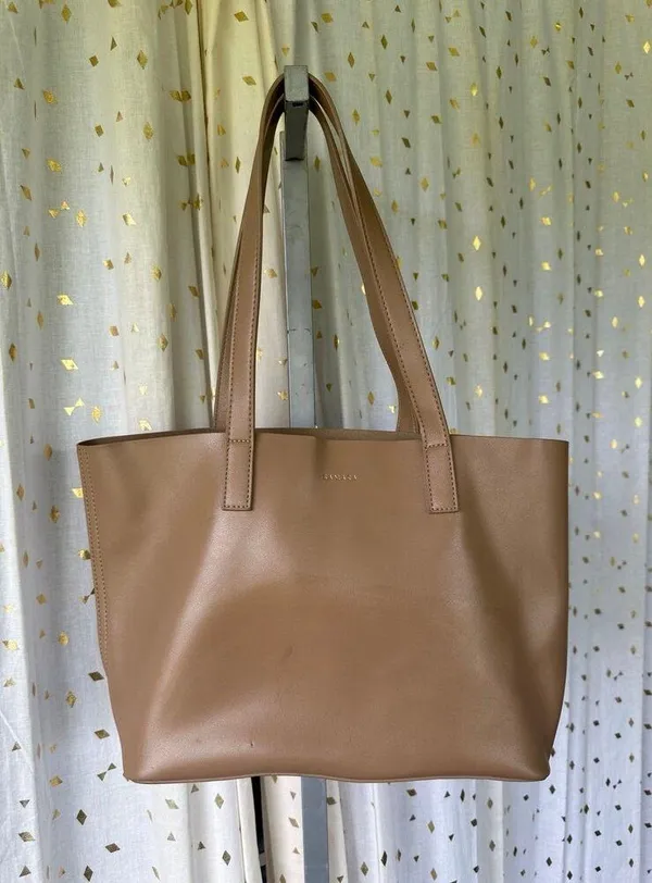 Samara Anthropologie Buttery Soft Vegan Leather Suede Interior Everyday Tote Bag - Image 2