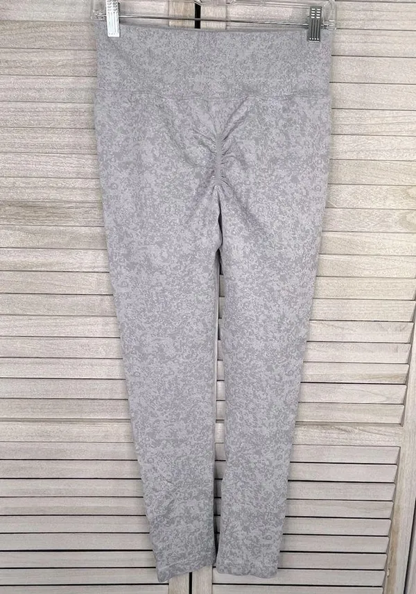 Women's Gray Stretchy Scrunch Butt Leggings-Large - Image 3