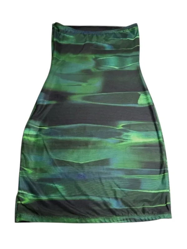 new White Fox ❤︎︎ aso TV Spark The Passion Mini Dress ❤︎︎ Green Distortion ❤︎︎ - Image 7