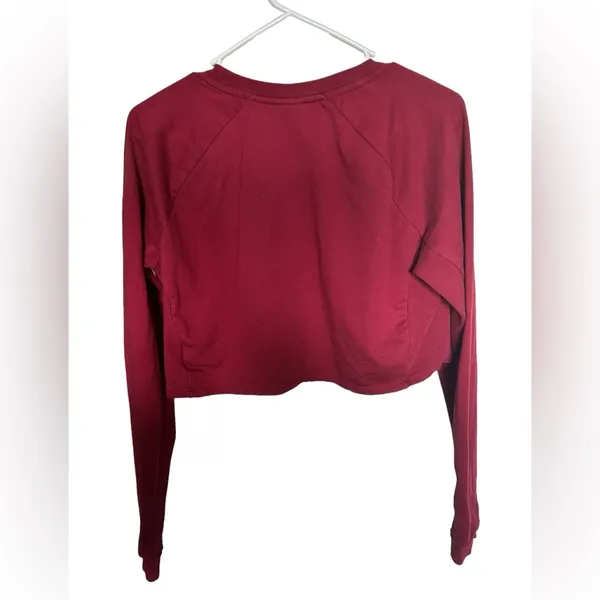 Gymshark maroon Cropped Sweatshirt Size large - Image 2