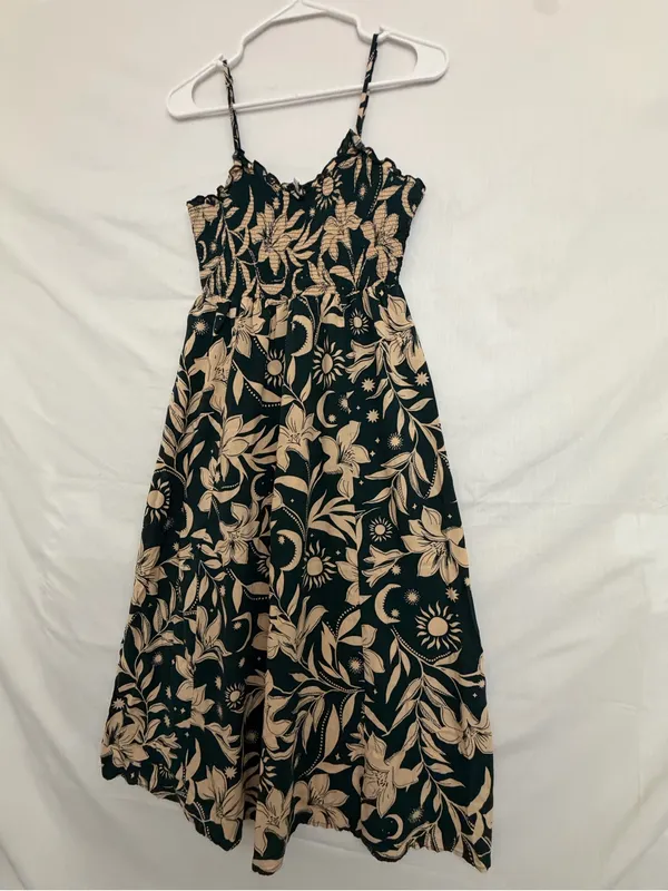 Patrons of Peace Women’s Floral Smocked Midi Dress M Excellent(A836) - Image 2