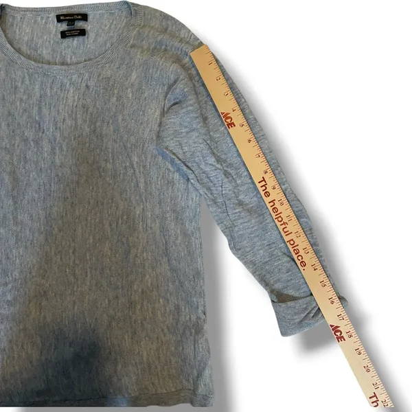 Massimo Dutti Blue Cotton Knit Sweater Women’s M Lightweight‎ Crewneck - Image 5