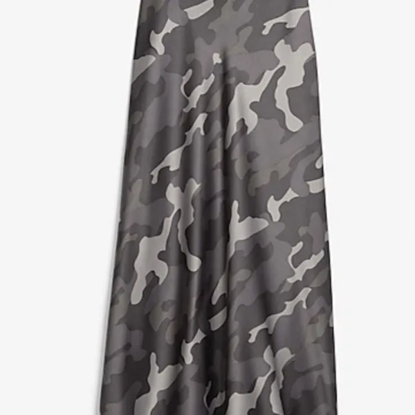 Express- Black & Grey Camo Satin Midi Skirt - Image 3