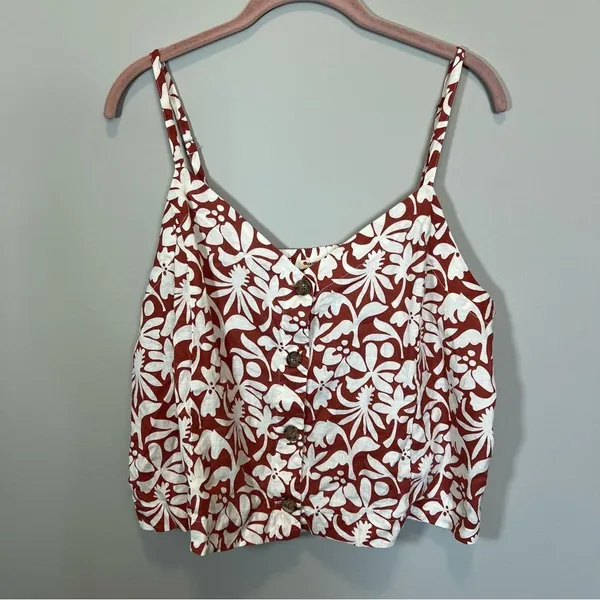 Marine Layer Celeste Hemp Cami Auburn Flora‎ Rust Women’s XL - Image 2