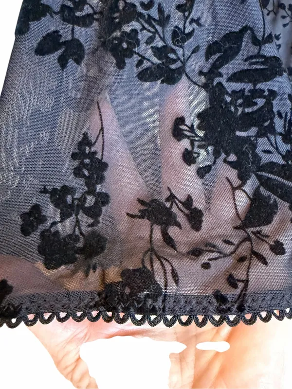 SHEIN Velvet Mini Dress Size XL Black Whimsigoth Fairy Grunge Dark Romantic Goth - Image 8
