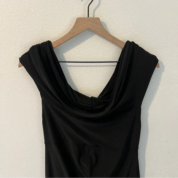 CLUB L LONDON Off The Shoulder Black Maternity Bardot‎ Fitted Jumpsuit - Image 3