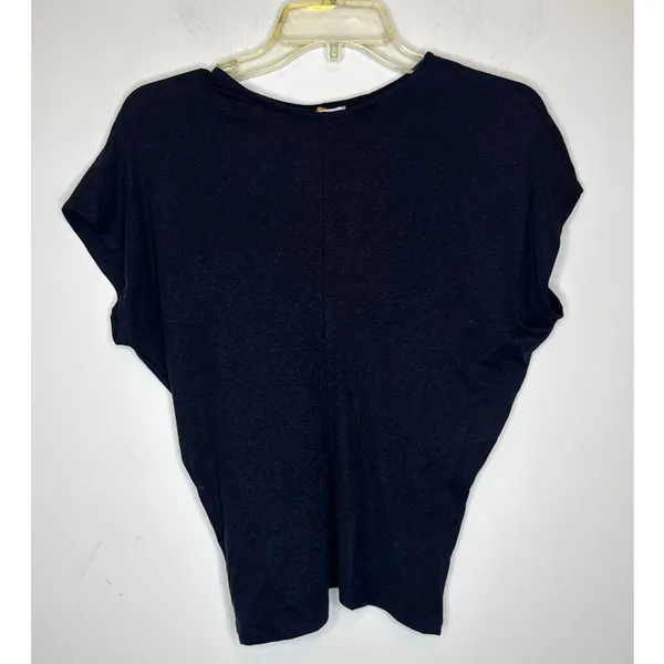 OGL Smoky Navy Blue Short Sleeve Top Soft Stretch Minimalist Tee Small S New - Image 3