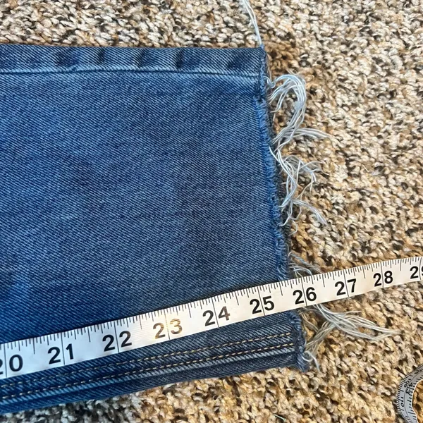Old Navy High Rise Slouchy Straight‎ Jeans Women Size 4 Distressed Blue - Image 6