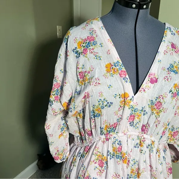 Asos Design‎ Curve Women's Plus Size 20 Dress Light Purple Pink Floral V-Neck - Image 4