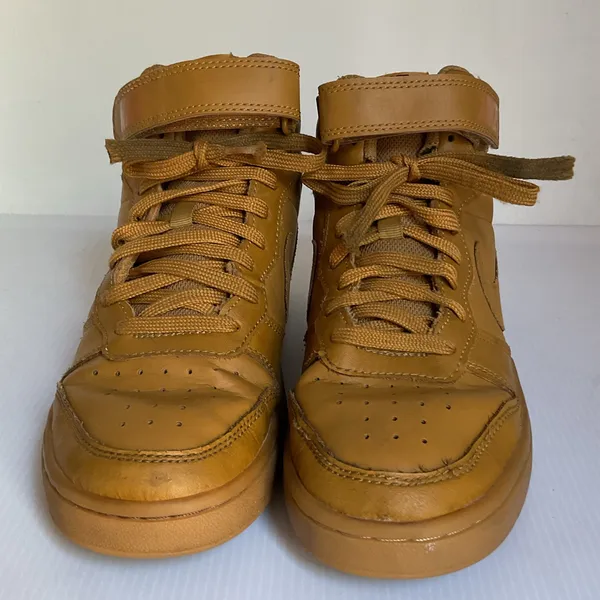 Nike Court Borough Mid 2 GS Wheat Brown High Top Sneakers 6Y Womens 7.5 - Image 3
