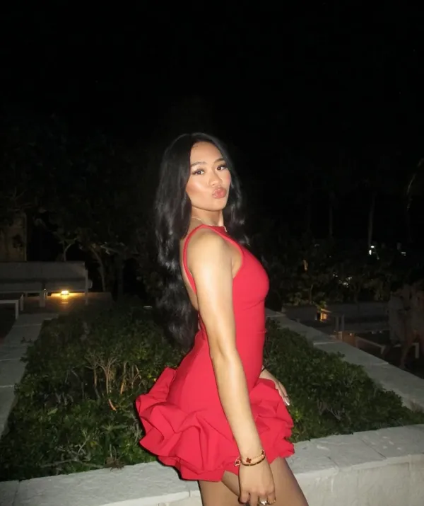 Zara bodysuit dress Red Ruffle skirt bodycon formal evening date coctail - Image 4