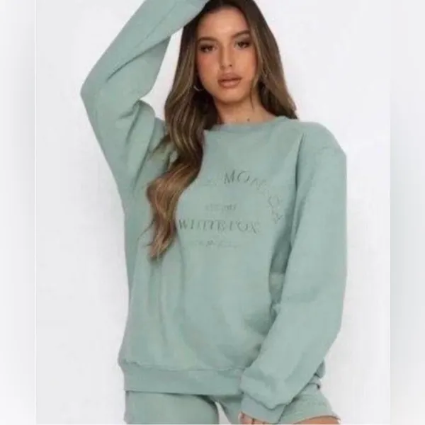 WHITE FOX Santa Monica Green Crewneck Sweatshirt Size S/M - Image 5