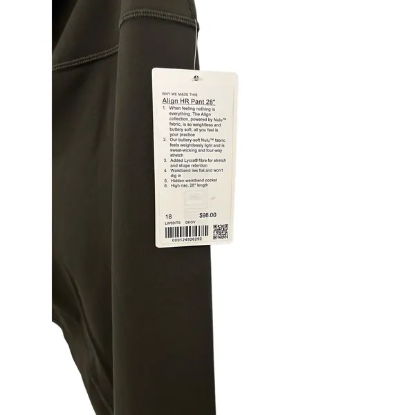 NWT Lululemon Align HR Pant 28” Dark Olive Size 18 Authentic ( SOLD OUT) - Image 8