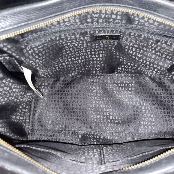 Kate Spade New York Satchel‎ Crossbody Black Leather Zipper Accent - Image 5