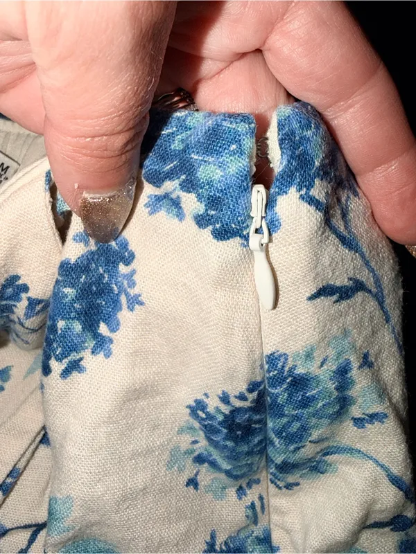 Abercrombie & Fitch Linen Blend Mini Wrap Skort - Blue Floral Print - Image 4