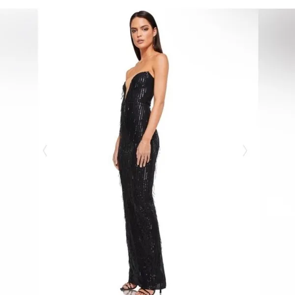 NWT‎ Nookie Karma Strapless Black Sequin Gown XS - Image 3