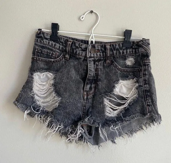 Mossimo Supply Co Black Distressed Jean Shorts - Image 6