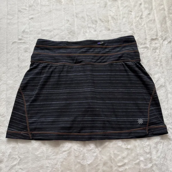 Athleta Black Striped Skort Skirt with Built-In Shorts‎ Activewear Size S - Image 3