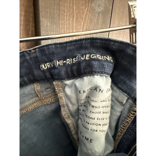 American Eagle‎ AE Next Level Stretch Curvy High Rise Jegging Dark Wash Size 0 - Image 7
