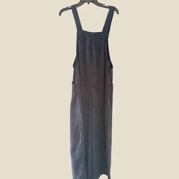 Cupshe Navy Blue Corduroy Wide Leg Overalls NWT Size Medium Fall Boho - Image 4