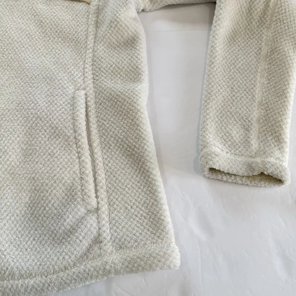 Patagonia Re Tool Ivory Cream Snap‎ Pullover Fleece Fuzzy Jacket Size MEDIUM - Image 6