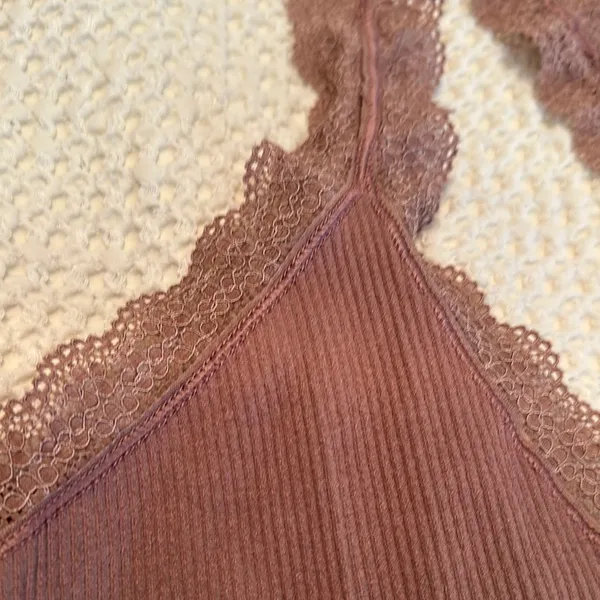 Urban Outfitters Out From Under Mauve Lace Halter Bralette - Image 2