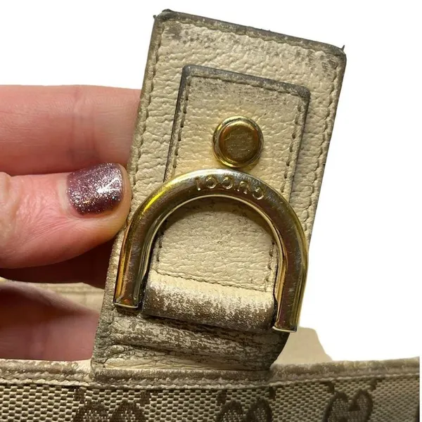 Gucci D Ring GG Canvas leather Continental Wallet Cream leather interior - Image 5