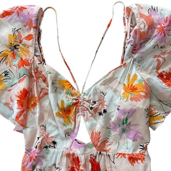 NEW Tanya Taylor Floral Silk Maxi Dress Pink - Image 7