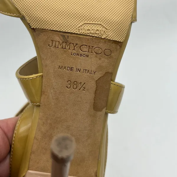 Jimmy Choo Women's Lottie Patent Leather Stilettos Mustard Yellow Size 38 1/2 - Image 7