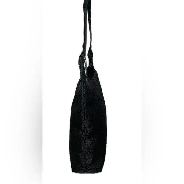 Authentic Gucci Black GG Monogram Shoulder Bag - Image 4